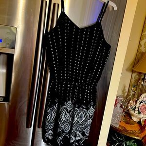 Ladies black and white spaghetti strap romper